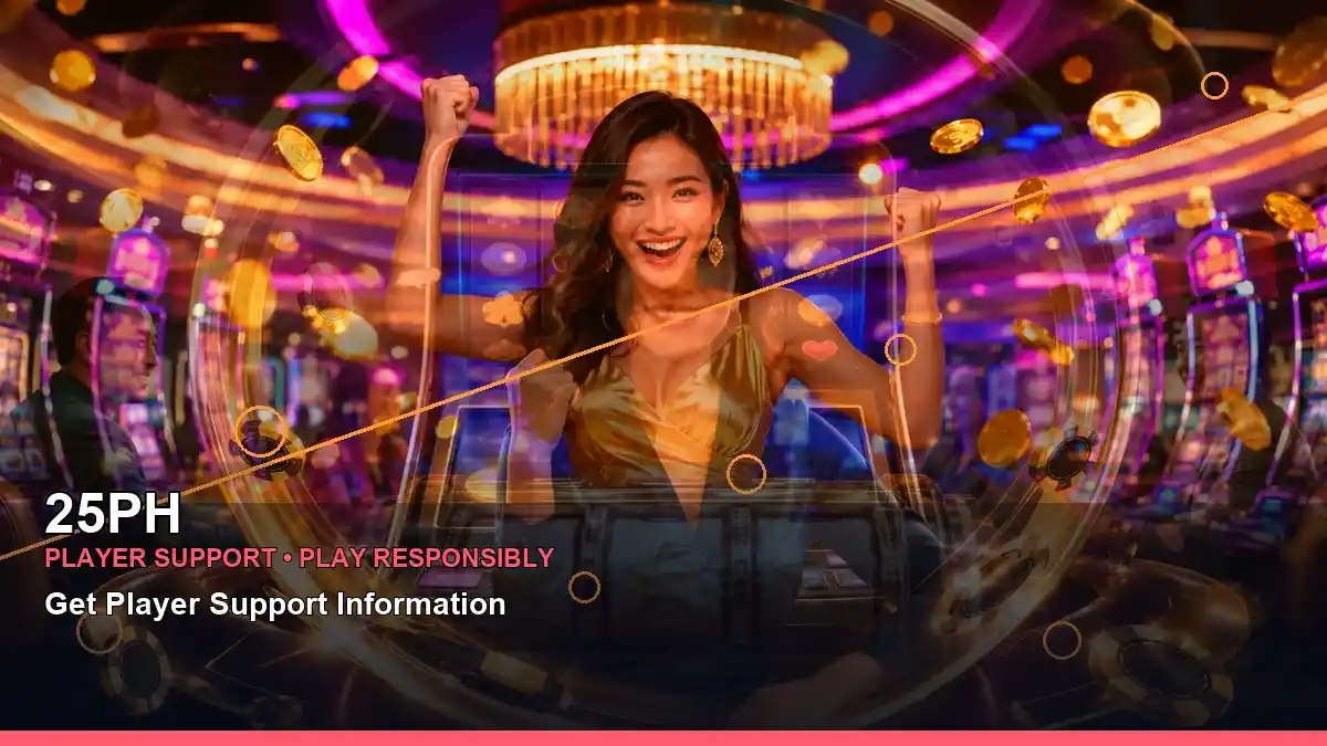 25PH adventure online slot games featuring an adult Filipina casino host with a centered composition